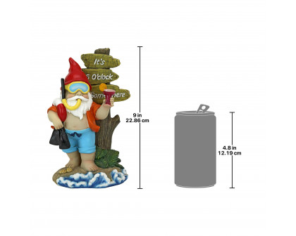 Toscano - Happy Hour Tropical Garden Gnome Statue