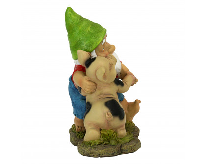 Toscano - Happy as a Pig in Slop Garden Gnome Statue