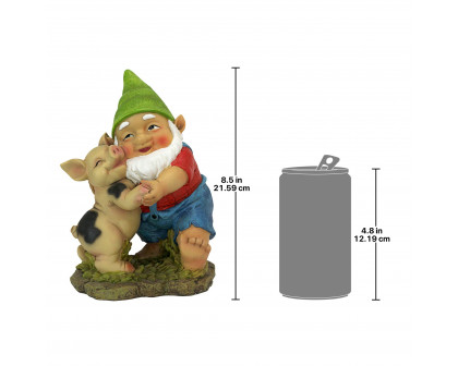 Toscano - Happy as a Pig in Slop Garden Gnome Statue