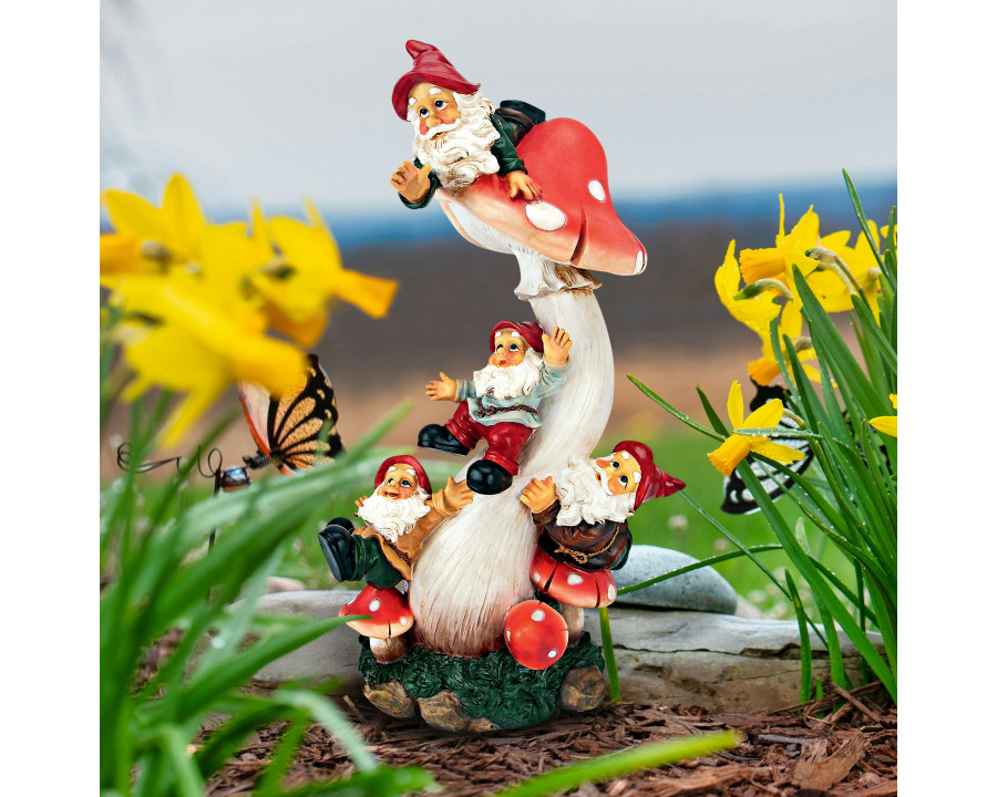 Toscano - Mushroom Madness Garden Gnome Statue