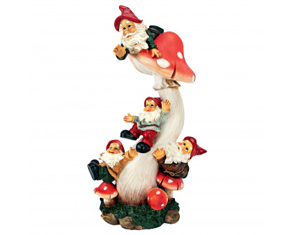 Toscano - Mushroom Madness Garden Gnome Statue