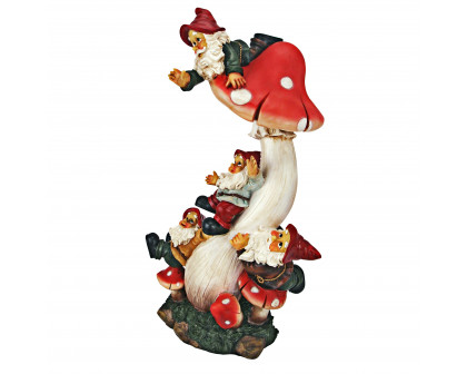 Toscano - Mushroom Madness Garden Gnome Statue