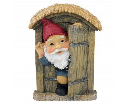 Toscano The Knothole Gnomes Garden Welcome Tree Sculpture - Door Gnome