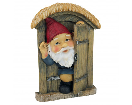 Toscano The Knothole Gnomes Garden Welcome Tree Sculpture - Door Gnome