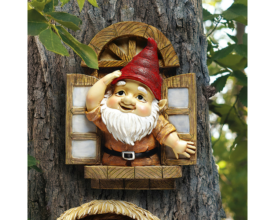 Toscano - The Knothole Gnomes Garden Welcome Tree Sculpture