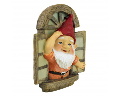 Toscano The Knothole Gnomes Garden Welcome Tree Sculpture - Window Gnome