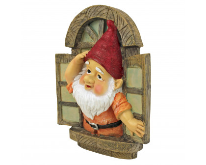 Toscano The Knothole Gnomes Garden Welcome Tree Sculpture - Window Gnome