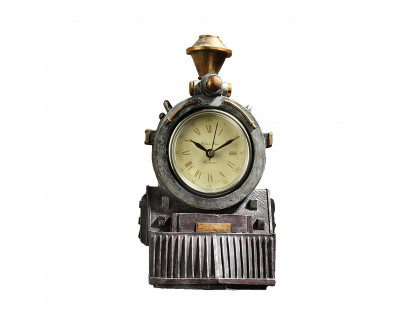 Toscano - All Aboard Locomotive Train Sculptural Wall Clock