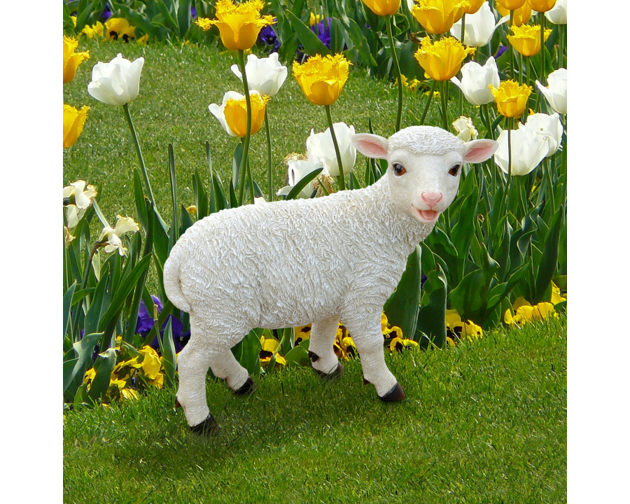 Toscano Yorkshire Lamb Garden Statue - Standing Lamb