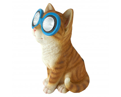 Toscano Bright Eyes Solar Cat Garden Statue