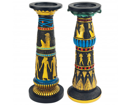 Toscano - Set of 2 Temple of Luxor Egyptian Candleholder