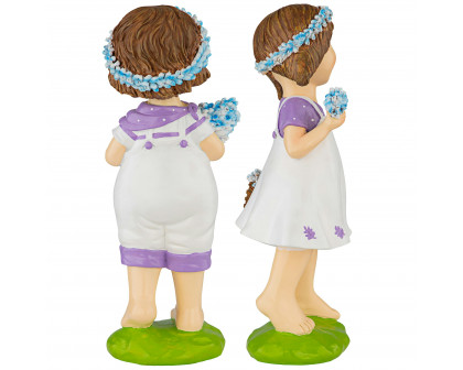 Toscano - Set of 2 Bluebonnet Twins Springtime Children Garden Statues