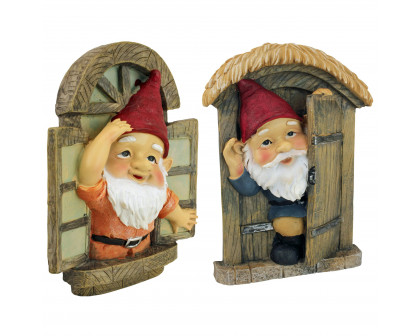 Toscano The Knothole Gnomes Garden Welcome Tree Sculpture - Window  Door Gnomes