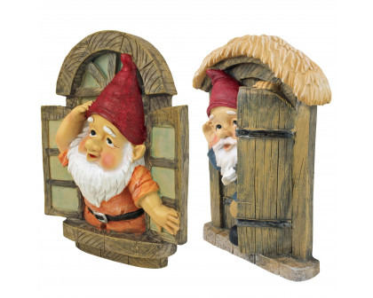 Toscano The Knothole Gnomes Garden Welcome Tree Sculpture - Window  Door Gnomes