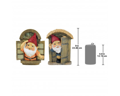 Toscano The Knothole Gnomes Garden Welcome Tree Sculpture - Window  Door Gnomes