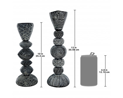 Toscano - Set of 2 Tribal Funk Contemporary Candleholder