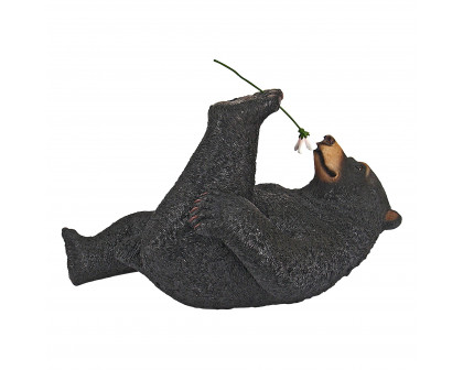 Toscano - Smell the Flowers Garden Black Bear Statue