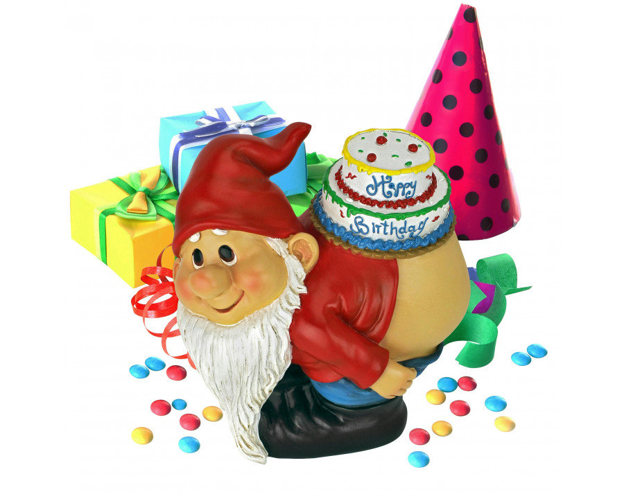 Toscano - Loonie Moonie Happy Birthday Garden Gnome Statue