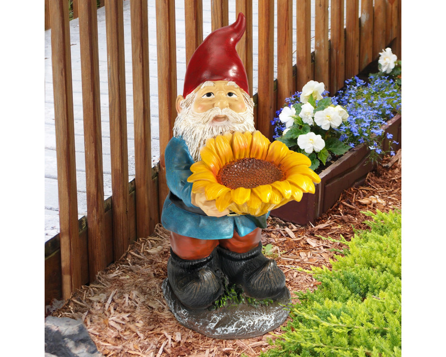 Toscano - Sunflower Sammy Garden Gnome Statue