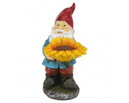 Toscano - Sunflower Sammy Garden Gnome Statue