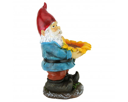 Toscano - Sunflower Sammy Garden Gnome Statue