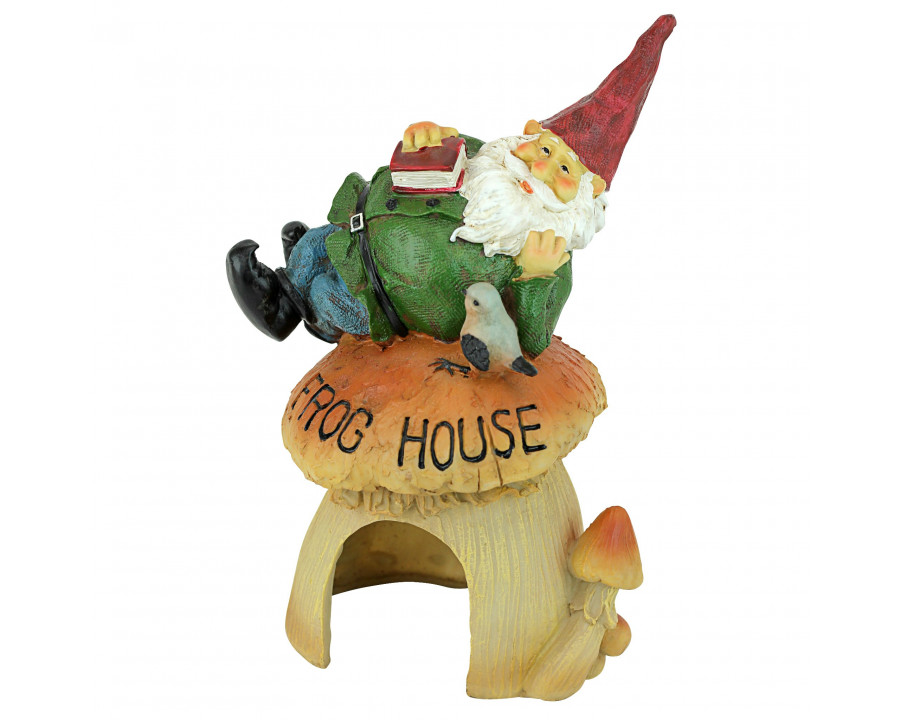 Toscano - Gnome Frog House Garden Statue