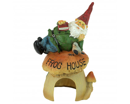 Toscano - Gnome Frog House Garden Statue