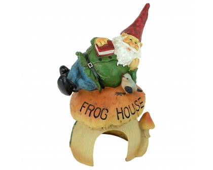 Toscano - Gnome Frog House Garden Statue