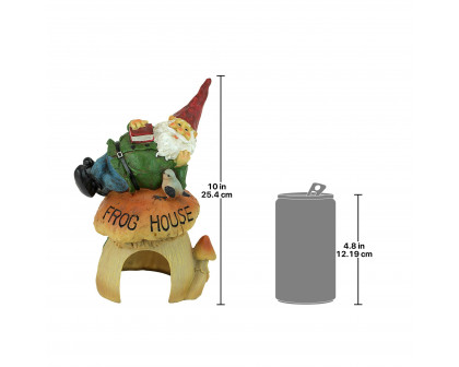 Toscano - Gnome Frog House Garden Statue