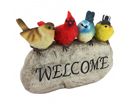 Toscano Birdy Welcome Sign Garden Statue - Large