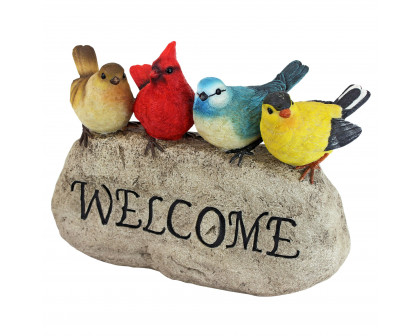 Toscano Birdy Welcome Sign Garden Statue - Large