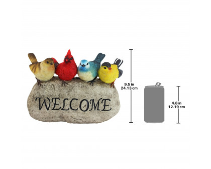 Toscano Birdy Welcome Sign Garden Statue - Large