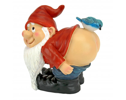 Toscano Loonie Moonie Bare Buttocks Garden Gnome Statue - Medium