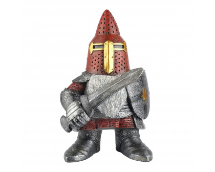 Toscano - The Knight of the Round Mushroom Medieval Garden Gnome Warrior Statue