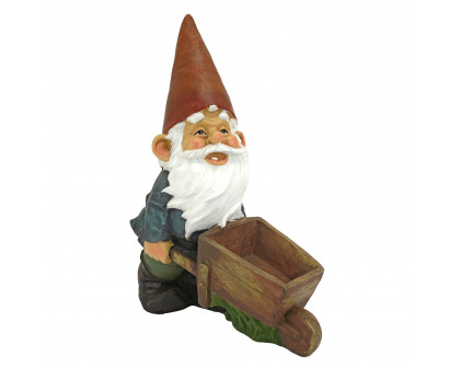 Toscano - Wheelbarrow Willie Garden Gnome Statue