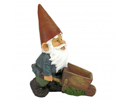 Toscano - Wheelbarrow Willie Garden Gnome Statue