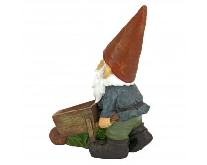 Toscano - Wheelbarrow Willie Garden Gnome Statue