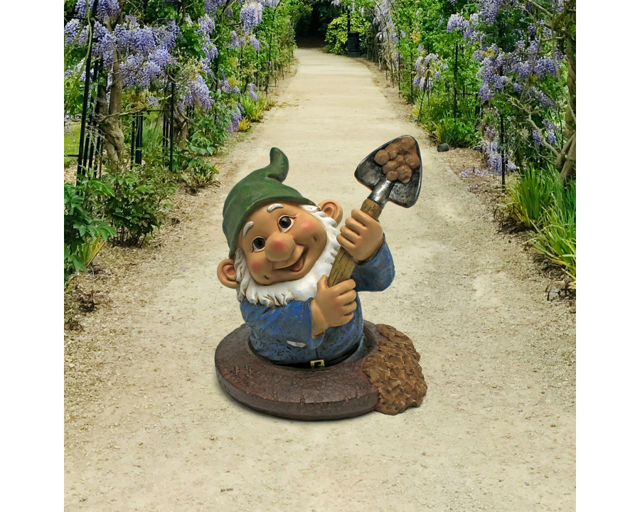 Toscano - Shoveling Samthe Garden Gnome Statue