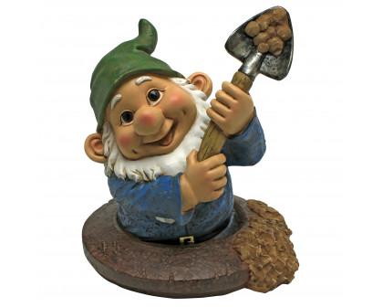 Toscano - Shoveling Samthe Garden Gnome Statue