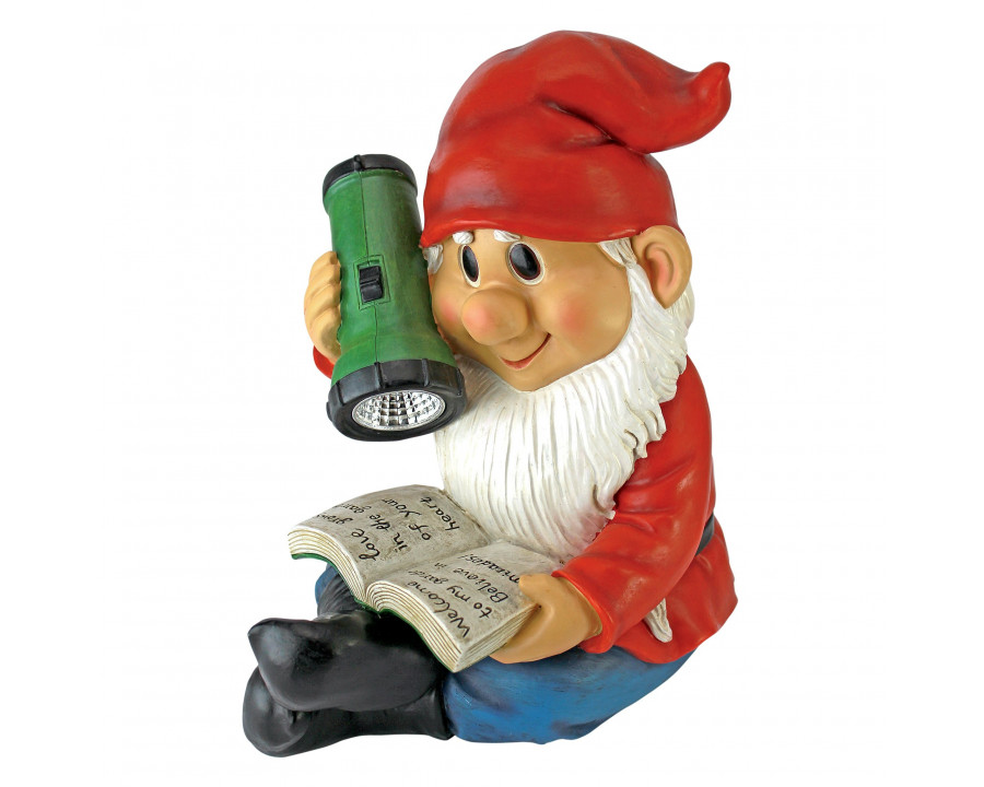 Toscano - Flashlight Freddie Solar Garden Gnome Statue