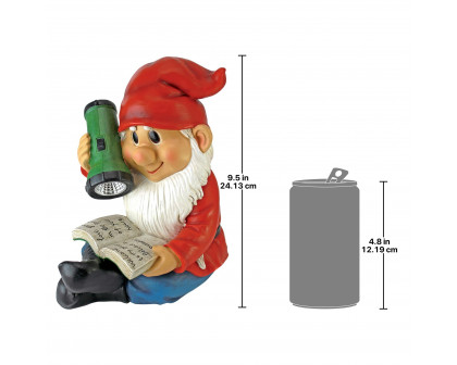 Toscano - Flashlight Freddie Solar Garden Gnome Statue