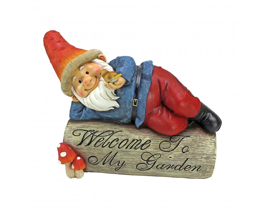 Toscano - Gideonthe Garden Gnome Welcome Sign Statue