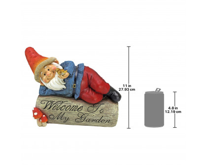 Toscano - Gideonthe Garden Gnome Welcome Sign Statue