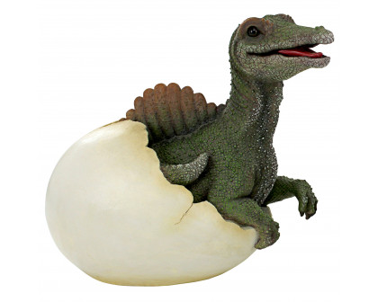 Toscano Prehistoric Spinosaurus Dinosaur Egg Hatchling Garden Statue