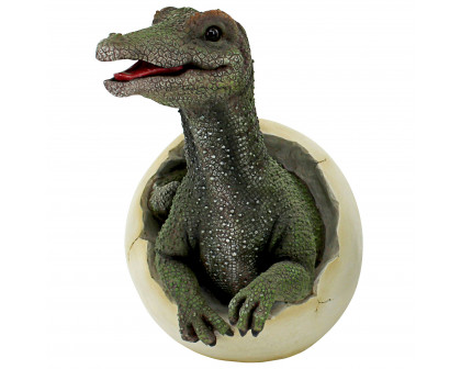 Toscano Prehistoric Spinosaurus Dinosaur Egg Hatchling Garden Statue