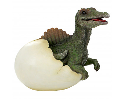 Toscano Prehistoric Spinosaurus Dinosaur Egg Hatchling Garden Statue