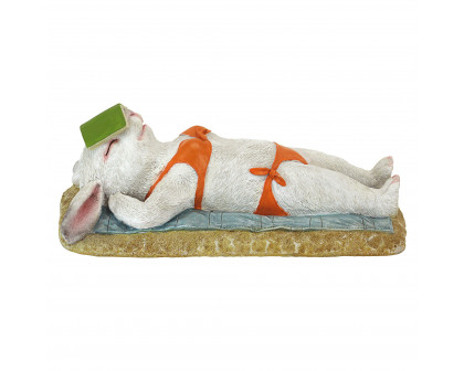 Toscano - Beach Bunny Soaking Up Some Rays Rabbit Garden Statue