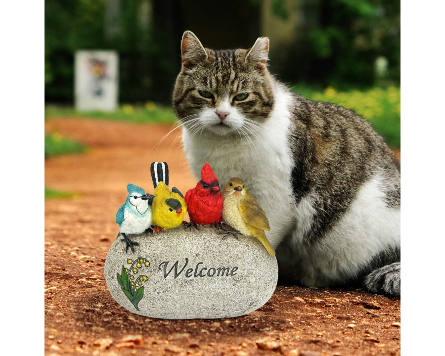 Toscano - Birdy Welcome Sign Garden Statue