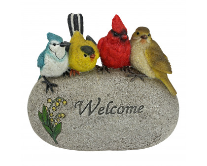 Toscano Birdy Welcome Sign Garden Statue - Medium