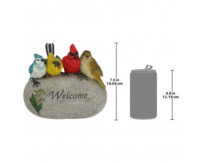 Toscano Birdy Welcome Sign Garden Statue - Medium